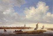 RUYSDAEL, Salomon van A View of Deventer oil